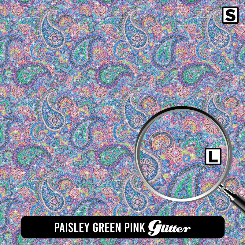 Paisley Glitter Patterned HTV (18.5" x 12")