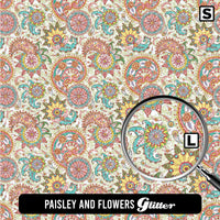 Paisley Glitter Patterned HTV (18.5" x 12")