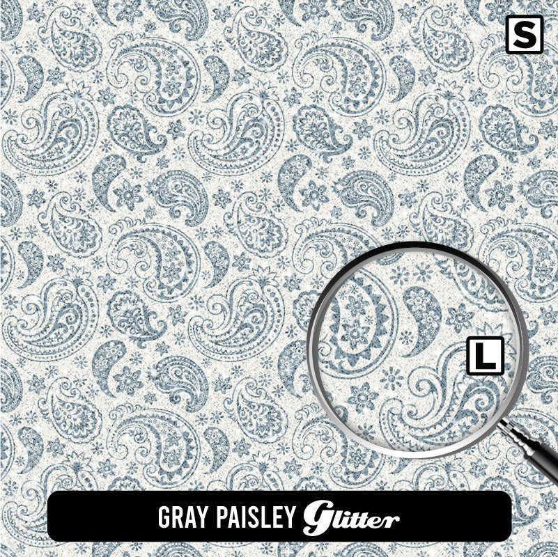Paisley Glitter Patterned HTV (18.5" x 12")