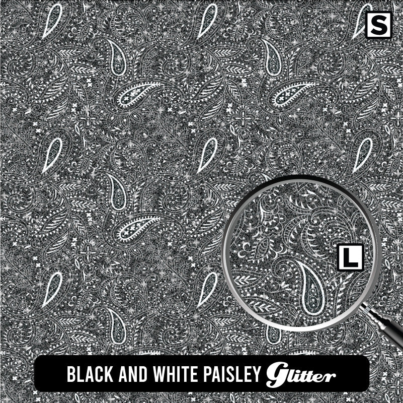 Paisley Glitter Patterned HTV (18.5" x 12")