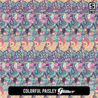 Paisley Glitter Patterned HTV (18.5" x 12")