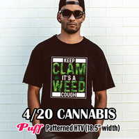 cannabis Puff Patterned HTV