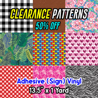 Patterned Adhesive Vinyl (13.5" x 1 Yd) CLEARANCE *50% off*