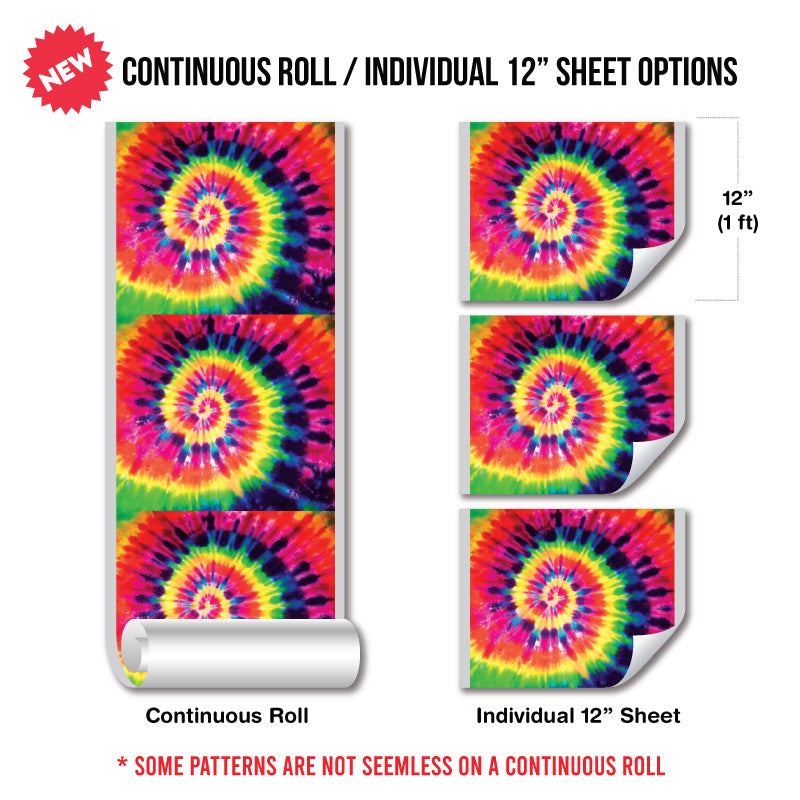 Tie Dye Puff Patterned HTV (12" x 12")