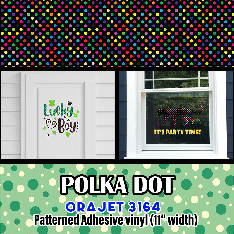 Polka Dot Orajet 3164 Patterned Adhesive Vinyl (11" x 12")