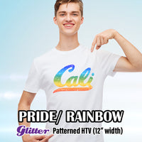 Pride / Rainbow Glitter Patterned HTV (12" x 12")