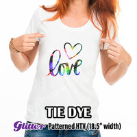 Tie Dye Glitter Patterned HTV (18.5" x 12")