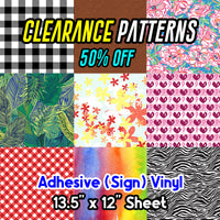 Patterned Adhesive Vinyl (13.5" x 12" Sheet) CLEARANCE *50% off*