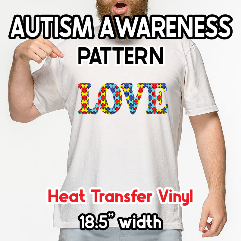 Custom Autism Puzzle Heat Transfer Vinyl Sheet (12x18)