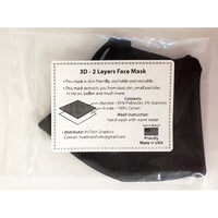 Black Double Layered 3D Shape Protective Face Mask MADE in USA with tag