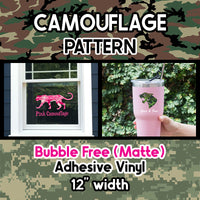 Camouflage Bubble-Free Patterned Adhesive Vinyl (12" x 12")