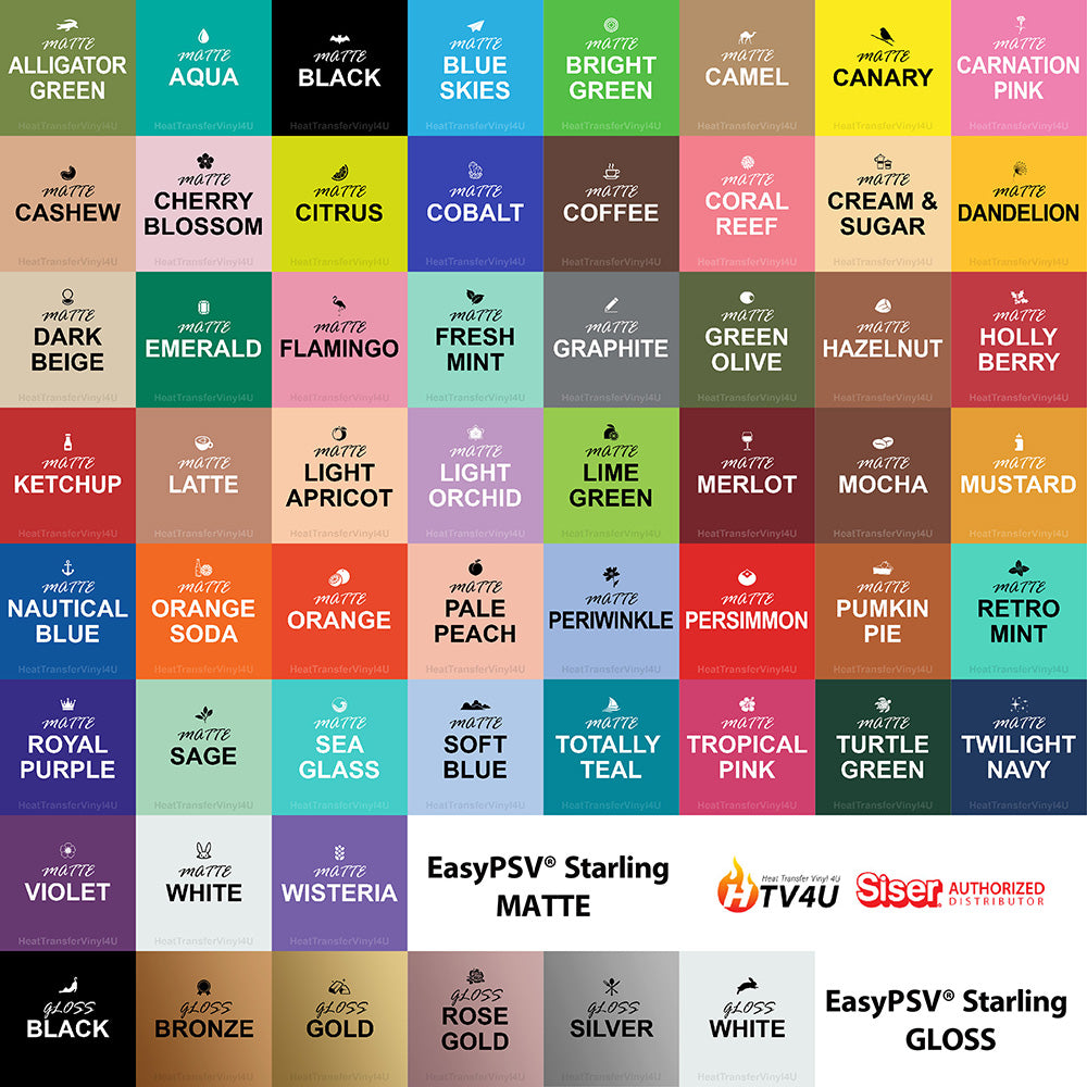 Pvc Sticker Color Chart Siser EasyPSV Starling 12