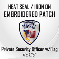 Private Security Officer w/ Flag Embroidered Patch (4" x 4.75")