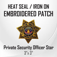 Private Security Officer Star Embroidered Patch (3" x 3")