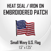 Small Wavy Flag Embroidered Patch (1.5" x 1.25")