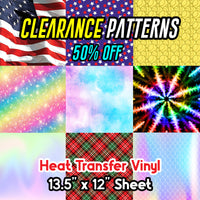Patterned HTV (13.5" x 12" Sheet) CLEARANCE *50% off*