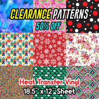 Patterned HTV (18.5" x 12" Sheet) CLEARANCE *50% off*