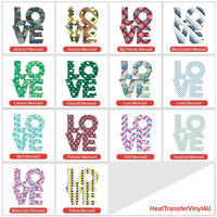 Love Silhouette Theme PAC HTV - 14 patterns (8")