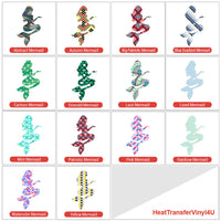Mermaid Silhouette Theme PAC HTV - 14 patterns (4")