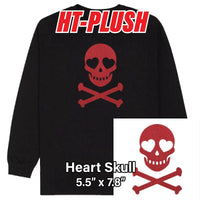 Heart Skull Plush HTV (5.5" x 7.8")