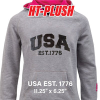USA EST.1776 Plush HTV (11.25" x 6.25")