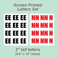 Screen Printed Letters Set HTP (2" tall)