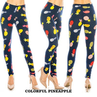 Food & Fruit Patterned Ultra Soft Leggings (Regular/Plus Size)