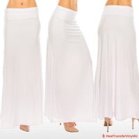 Solid Color Fold Over Maxi Skirt