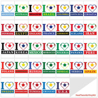 I Love Soccer PAC Adhesive Vinyl - 33 Countries (4")