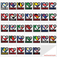 I Love World Cup PAC Adhesive Vinyl - 33 Countries (8")